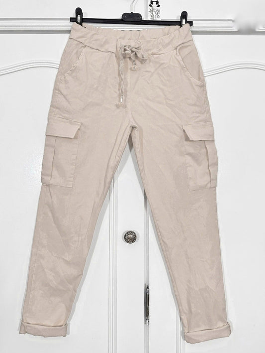 Mirakel byxa Cargo/fickor Beige