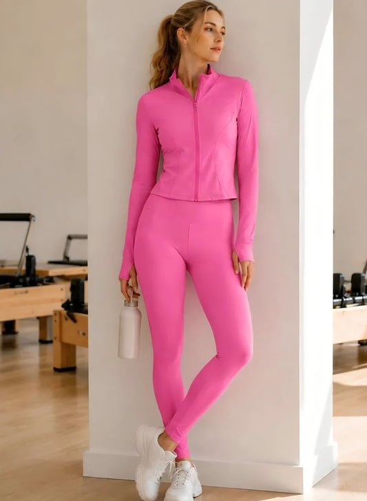 Set, legings+Tröja Workout Rosa