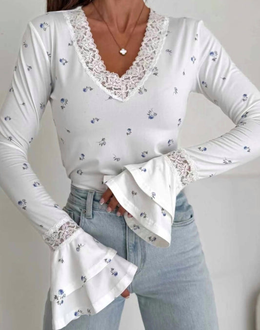 Blommig bomullstopp Blå