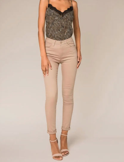Stretchiga jeans skinny Beige