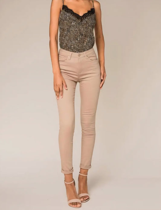 Stretchiga jeans skinny Beige