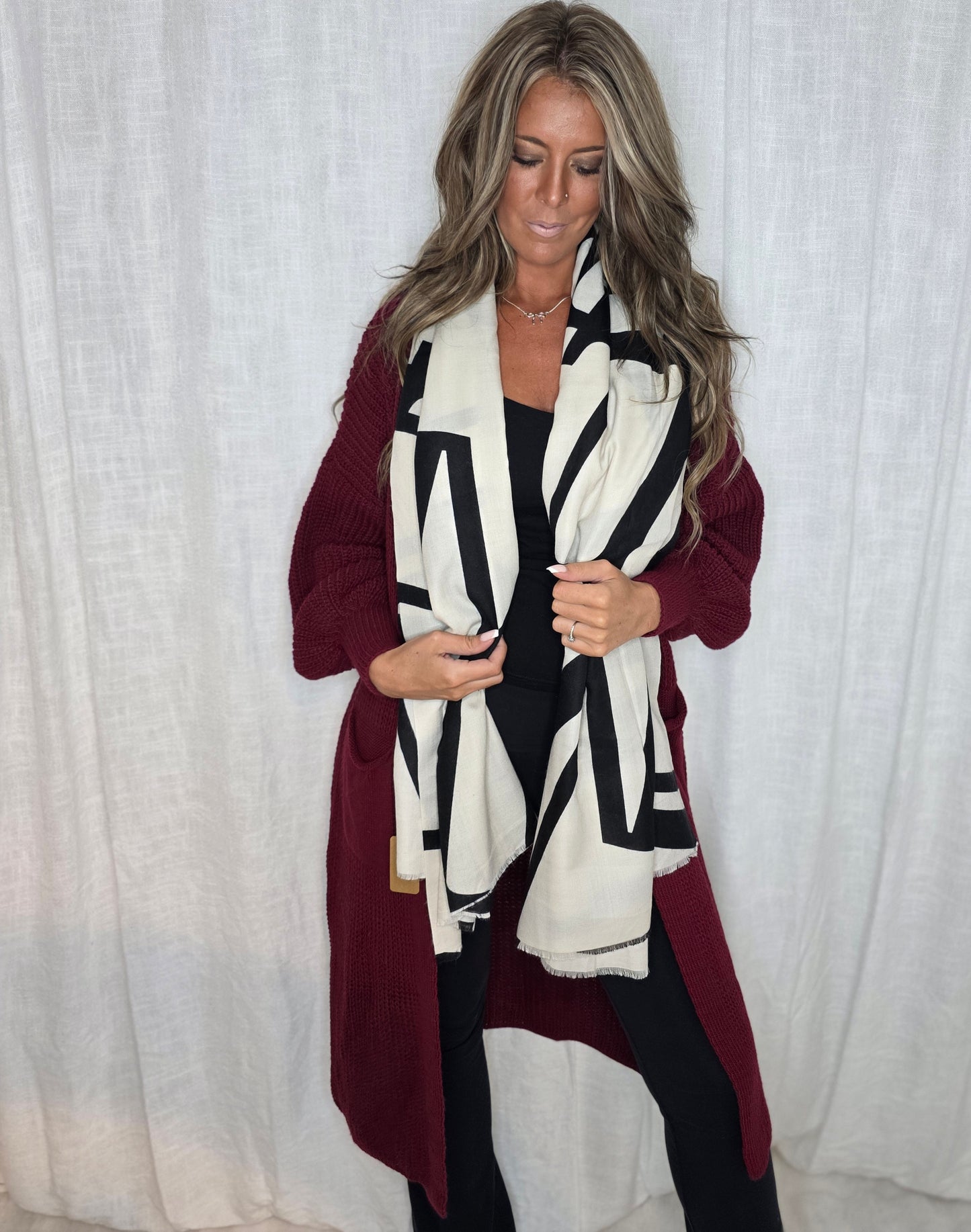 Cardigan  Lång Penny Vinröd