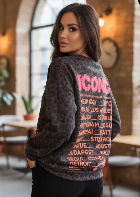 leopardmönstrad tröja Iconic