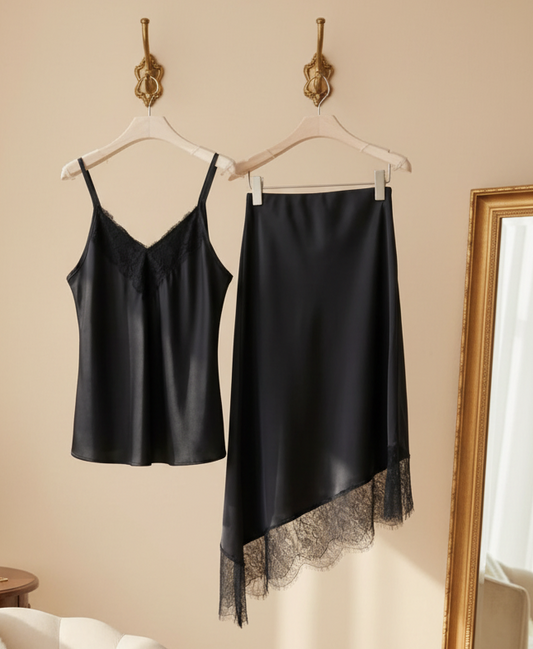 Elegant set Kjol+Topp Svart