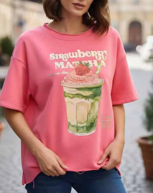 T-shirt Jordgubbs Matcha