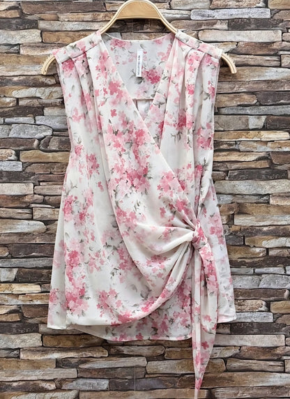 HALARA Blommig blus Rosa