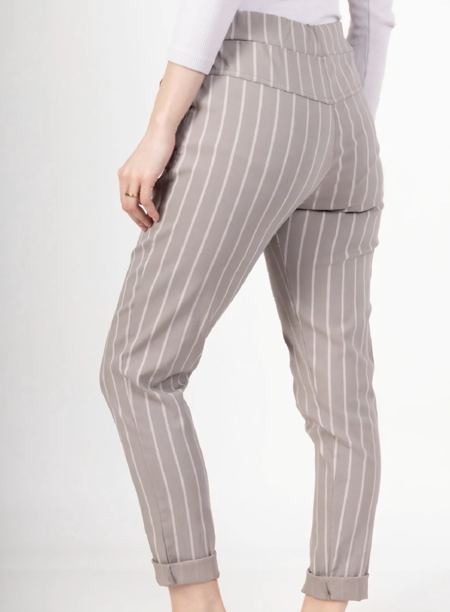 Mirakel byxor Randig Taupe