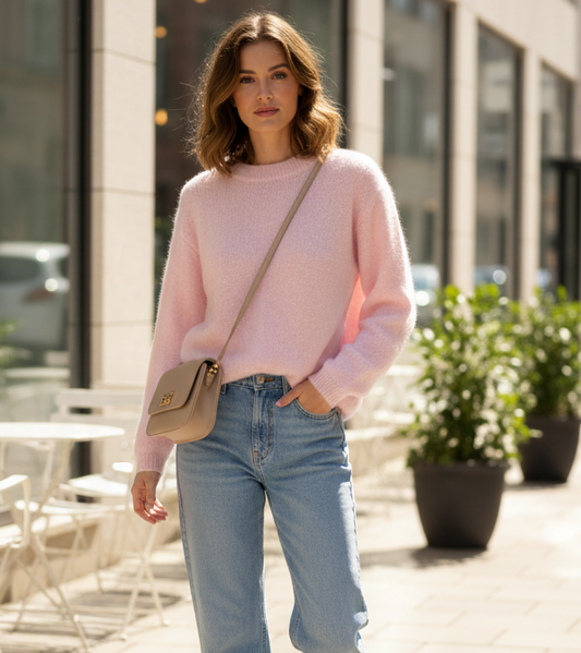 Malina långärmad tröja Ljusrosa