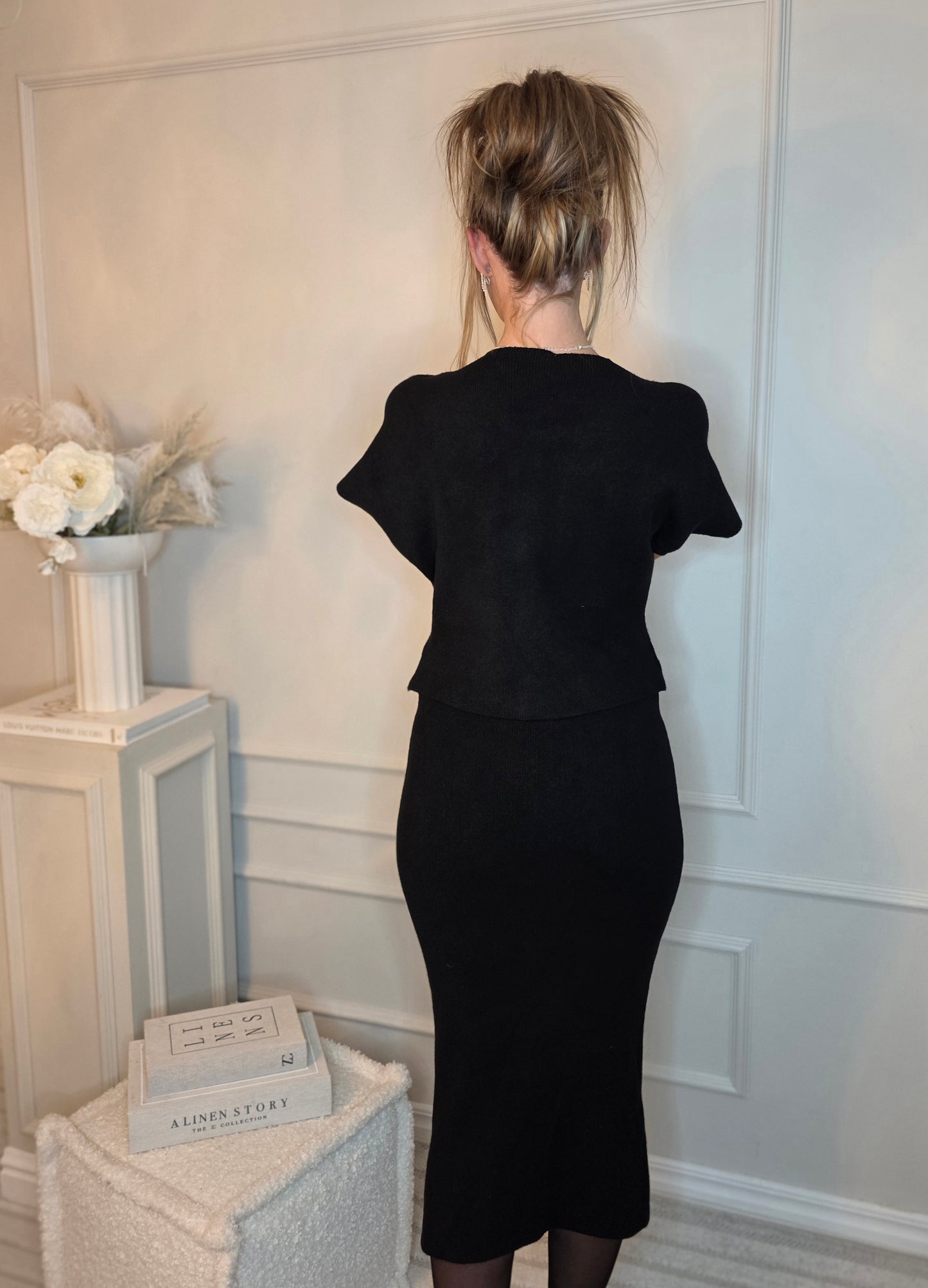 Set, Kjol+kortärmad kofta Svart