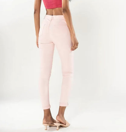 Stretchiga jeans skinny Ljusrosa