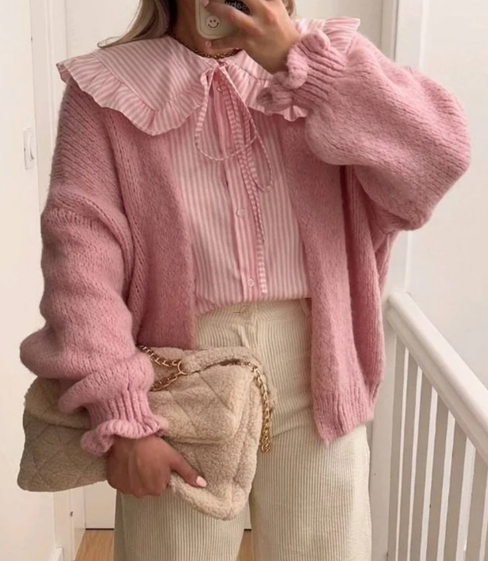 Cardigan volang Bellavie Rosa