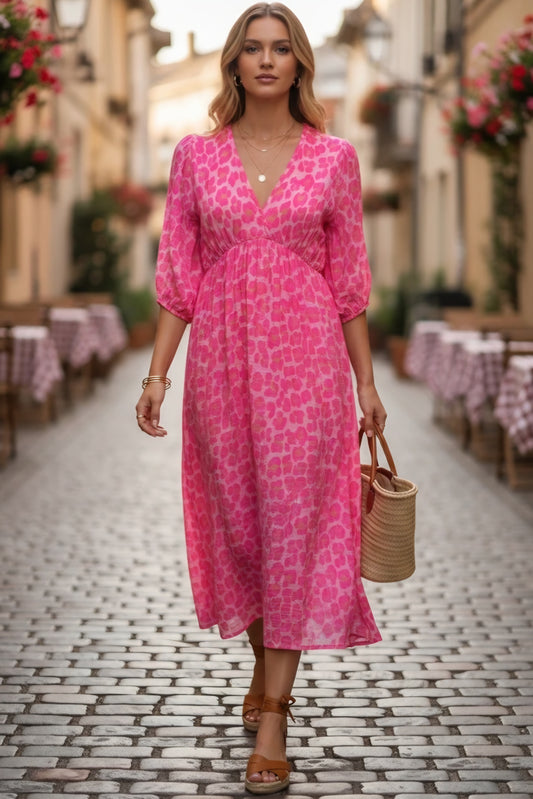 Leopard klänning Freja Bäckobölja Rosa