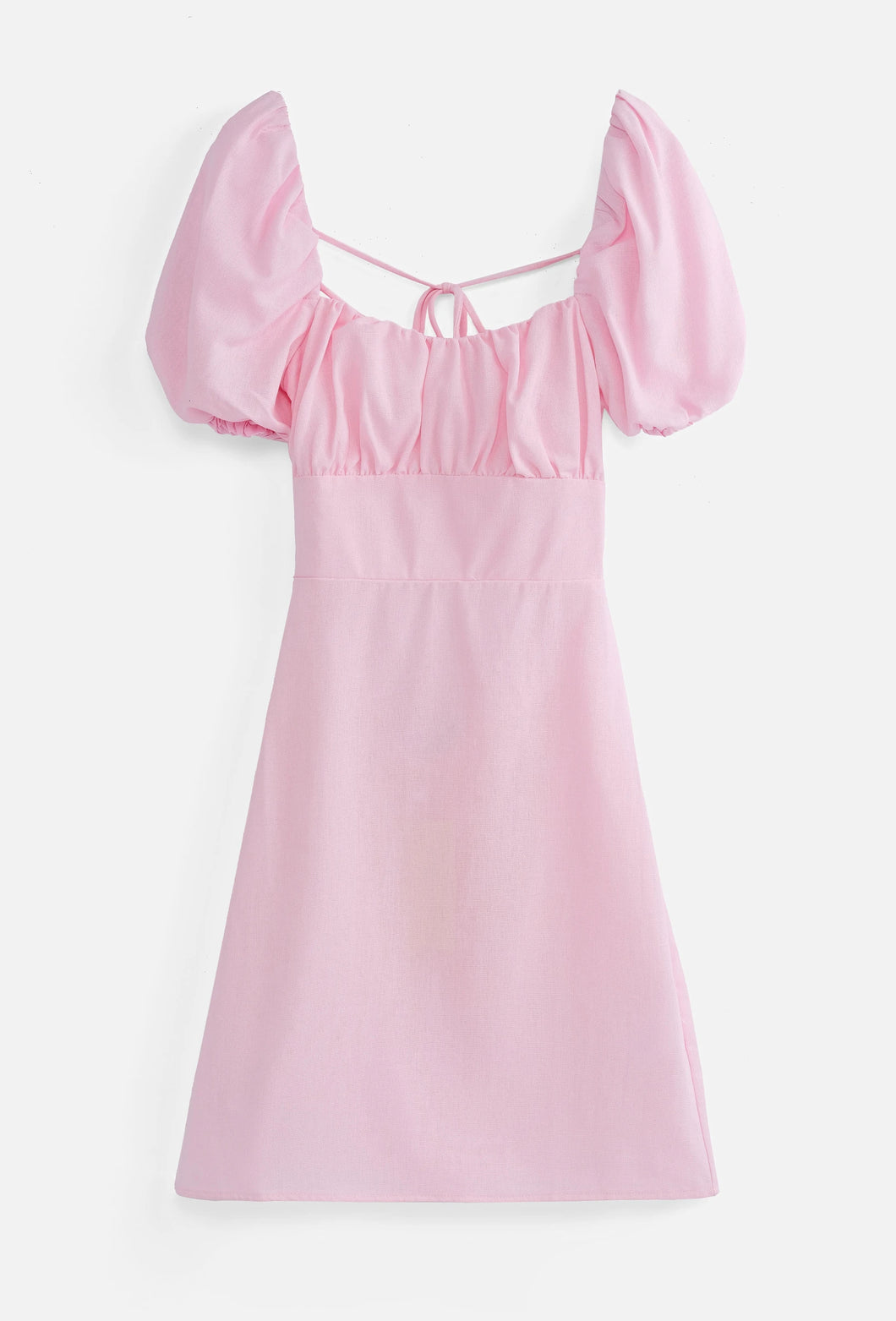 Kort klänning med puffärmar Rosa