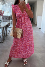 Load image into Gallery viewer, Bomulls klänning Leopard Rosa
