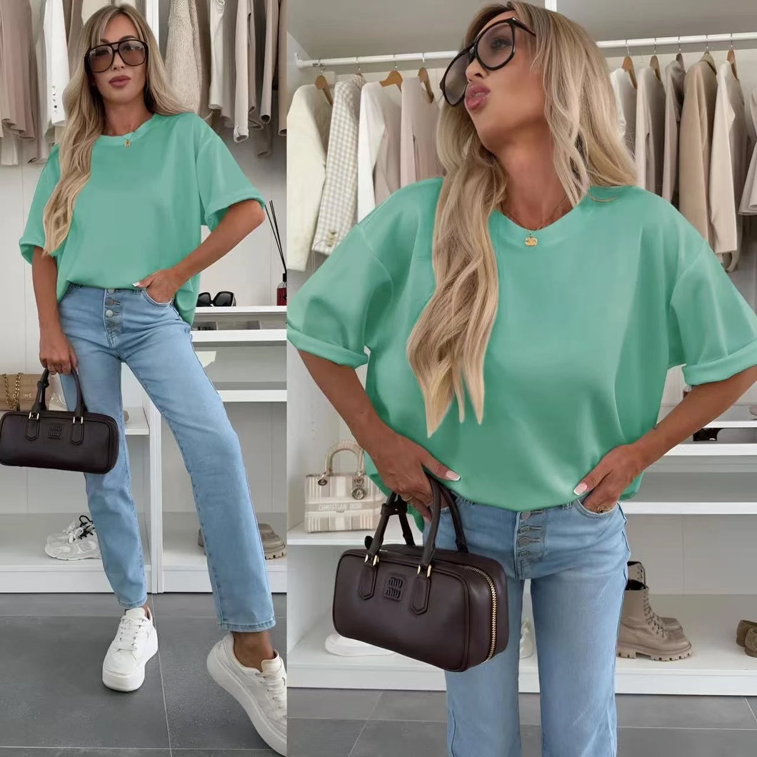 Topp oversize kortärmad Mintgrön