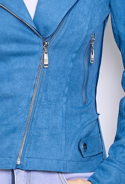 Perfecto mocka JACKET Jeansblå