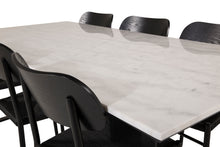 Cargar imagen en el visor de la galería, Grupo comedor Mármol 200×90cm + 6 sillas de comedor
