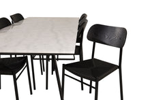 Cargar imagen en el visor de la galería, Grupo comedor Mármol 200×90cm + 6 sillas de comedor
