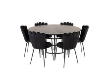 Cargar imagen en el visor de la galería, Grupo de comedor Mesa de comedor ø140cm + 6 sillas de comedor
