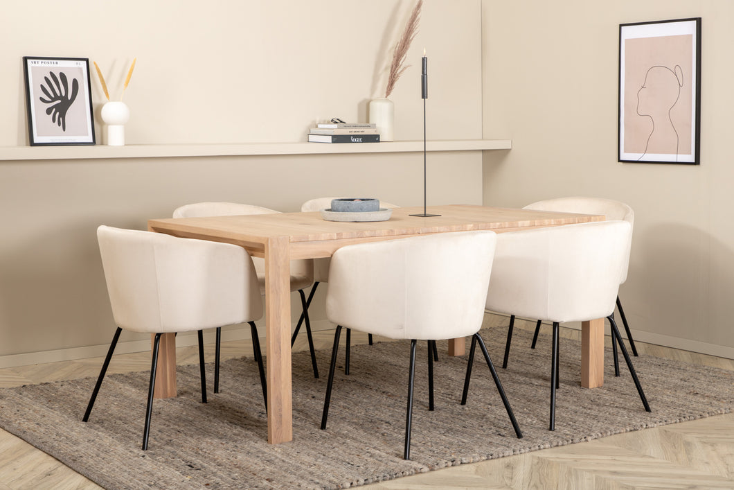 Grupo comedor, Mesa de comedor extensible 170/250×95 + 6 sillas de comedor