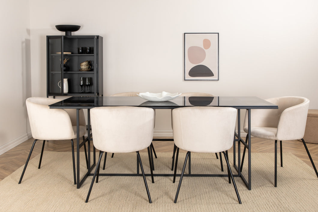 Dining group, Dining table 200×90 + 6 dining chairs