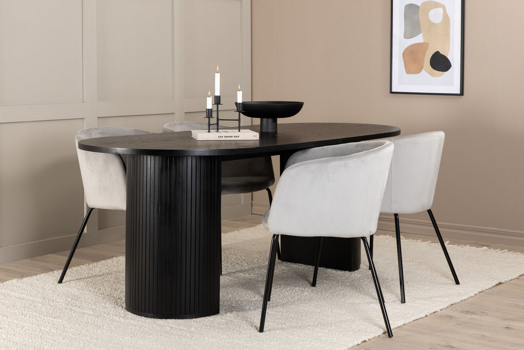 Dining group, BIANCA Dining table 200×90 + 4 dining chairs