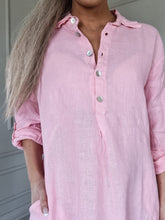Load image into Gallery viewer, Linen tunic CAMILLA bubblegum

