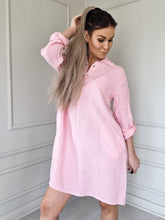Load image into Gallery viewer, Linen tunic CAMILLA bubblegum
